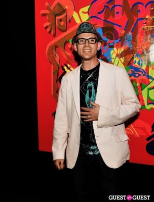 keppie kepple in Ryan McGinness - Women: Blacklight Paintings and Sculptures Exhibition Opening