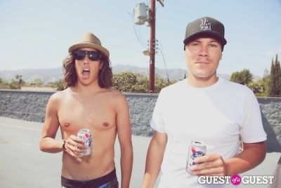max mctaggart in FILTER x Burton LA Flagship Store Rooftop Pool Party With White Arrows 