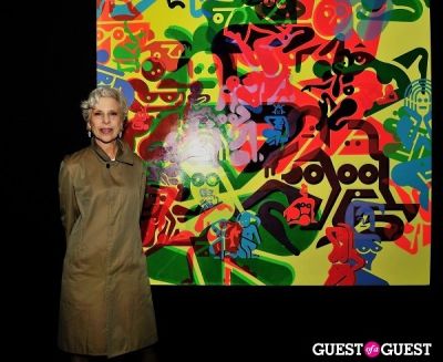 sandra gering in Ryan McGinness - Women: Blacklight Paintings and Sculptures Exhibition Opening