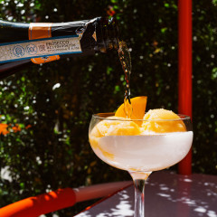The Scoop Du Jour At This Spritz-Filled Pop-Up? Aperol Sorbet Floating In Prosecco