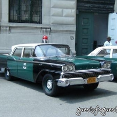 Vintage Police Cars Patrol Lower Manhattan