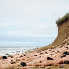 Naked Models Pose For Spencer Tunick In Montauk