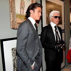 Brad Pitt, Karl Lagerfield Arrive In Switzerland For ART BASEL Opening Day