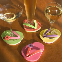 The Best Guests Come Bearing Gifts...The Flip Flop Stemware Coasters