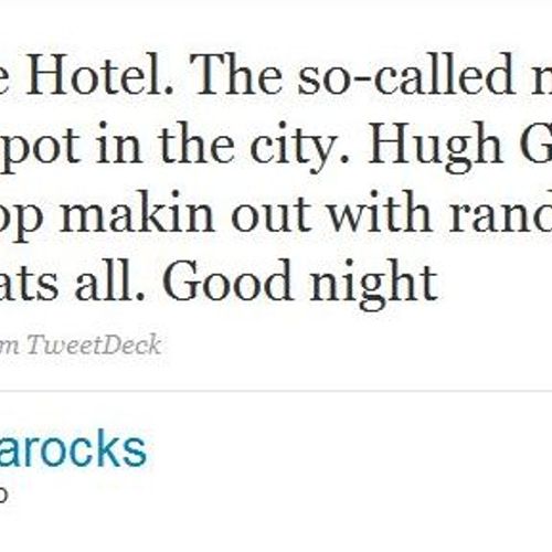 Hugh Grant Keeps Up On Where The Cool Kids Go...