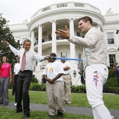 Photo Of The Day: Barack Obama Duels With GofG's Own Tim Morehouse On White House Lawn