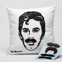 The Best Guests Come Bearing Gifts...Mr. Mustache Pillow