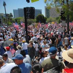 Tens of Thousands March In Downtown May Day Rally