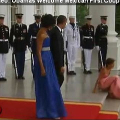 White House Chief Of Protocol Slips On Red Carpet At State Dinner
