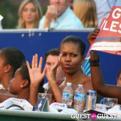 First Lady Michelle Obama & Kids Sit Front Row At Kastles Tennis Match
