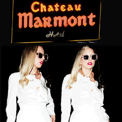 Lady Gaga Models YSL Fall 2011 At Chateau Marmont