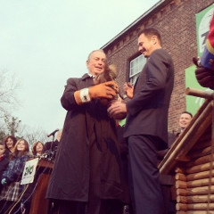 Photo Of The Day: Mayor Bloomberg Wrangling Staten Island Chuck