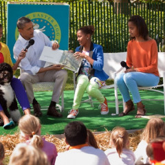 First Daughters Casual Chic In J. Brand At White House Easter Egg Roll