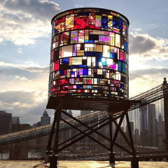 Brooklyn Adds A Tom Fruin Stained Glass Watertower To Its Skyline