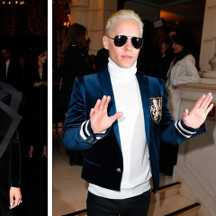 Who Wore It Better? Kim Kardashian & Jared Leto Both Go Bleach Blonde At Balmain